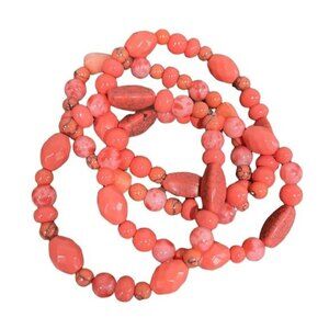 Coral beaded stretchy bracelets